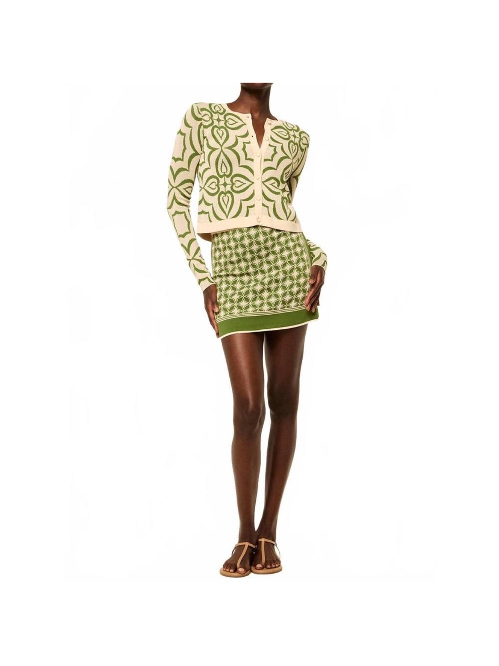 NEW MISA LOS ANGELES emia mini skirt in green mosaic
